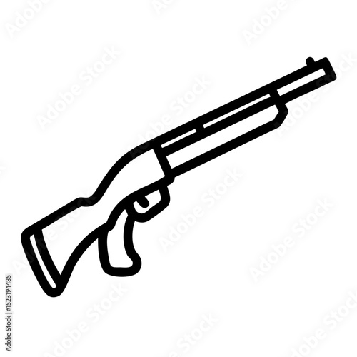 Shotgun with shells, hunting weapon, firearm illustration. Detailed shotgun illustration perfect for hunting magazines, safety training manuals, or police publications.