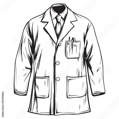 Trendy Lab coat icon vector, Lab coat icon silhouette vector art, Lab coat icon line art vector logo design 