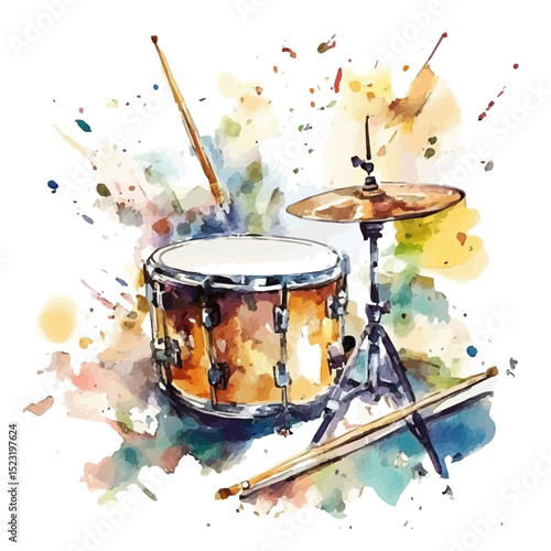 watercolor of Practice Pad, vector high quality, isolated on a white background.