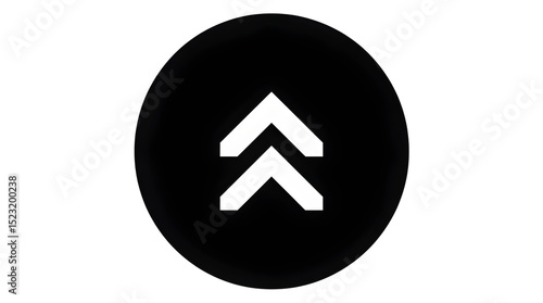 Arrow up icon vector graphic illustration black and white minimal design on transparent background