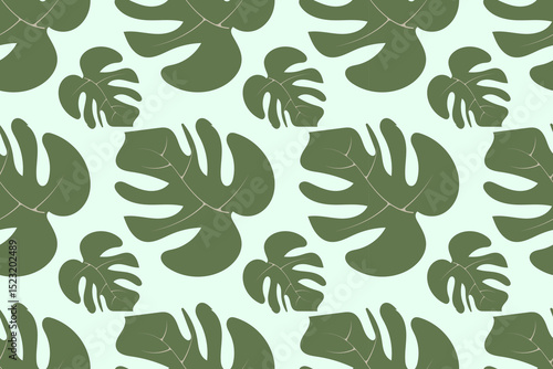 Tropical foliage pattern in seamless vector format, featuring exotic palm leaves. Vintage botanical background for creative designs