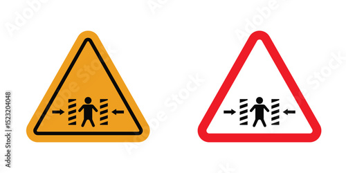 Risk of crushing warning sign