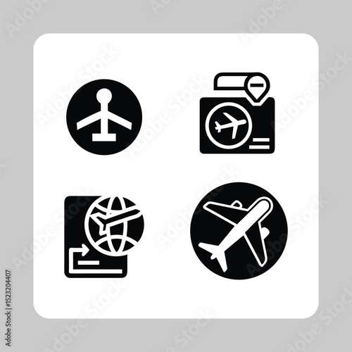 Airplane Outline Icon  Vector Symbol for Flying and Transportair plane