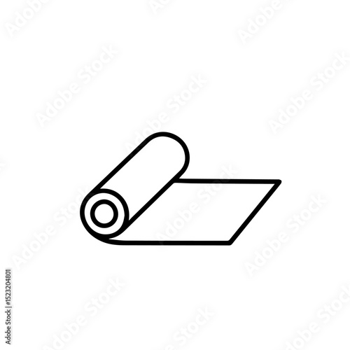Rolled yoga mat for fitness class.  Flexible mat for pilates or yoga exercise.  High-quality mat is perfect for stretching and floor exercises. This rolled mat is ideal for fitness studios, gyms,
