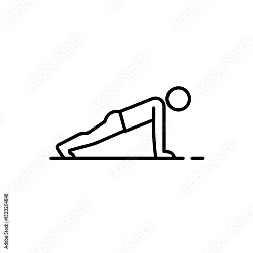 Simple fitness exercise plank pose, person doing plank workout, bodyweight training illustration.  This simple fitness illustration is perfect for fitness websites, mobile apps,