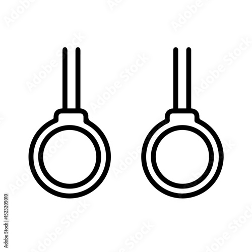 Gymnastic rings equipment for fitness training and exercise. Pair of gymnastic rings, perfect for strength and conditioning workouts. These rings are ideal for building upper body strength,