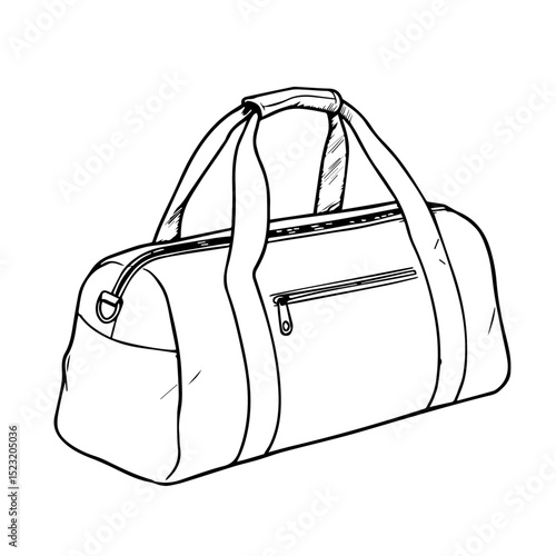 Stylish duffel bag design, perfect for gym or travel.  This roomy duffel bag features durable straps and a convenient zippered pocket.