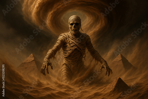 Ancient Mummy Emerges from Sandstorm in Egyptian Desert