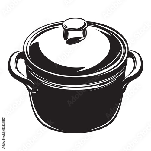 cooking pot vector silhouette kitchen cookware icon for culinary graphics recipe design food prep illustrations chef visual