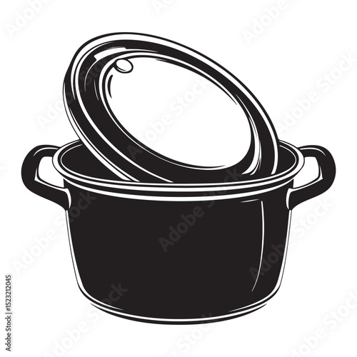 cooking pot vector silhouette kitchen cookware icon for culinary graphics recipe design food prep illustrations chef visual