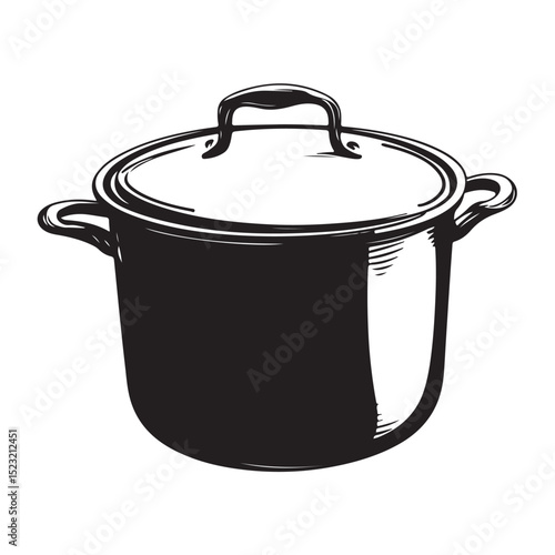 cooking pot vector silhouette kitchen cookware icon for culinary graphics recipe design food prep illustrations chef visual