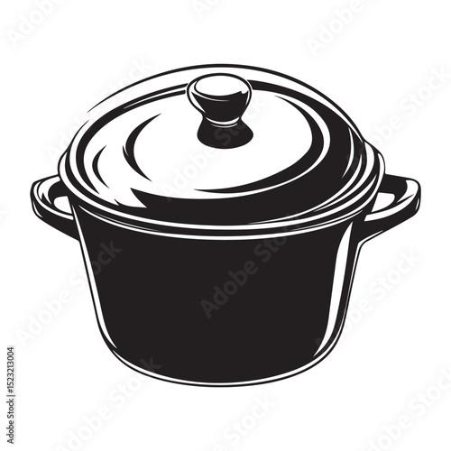cooking pot vector silhouette kitchen cookware icon for culinary graphics recipe design food prep illustrations chef visual