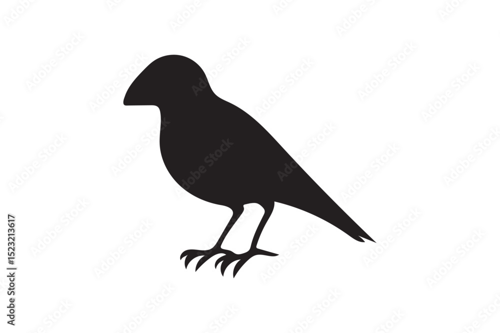 Obraz premium standing bird silhouette on white background.