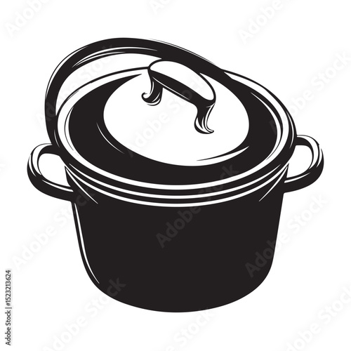cooking pot vector silhouette kitchen cookware icon for culinary graphics recipe design food prep illustrations chef visual