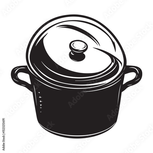 cooking pot vector silhouette kitchen cookware icon for culinary graphics recipe design food prep illustrations chef visual