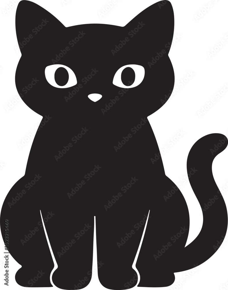 Obraz premium a cute cat silhouette vector style