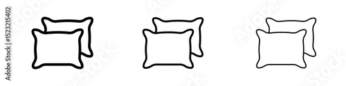 pillow icons in flat style. line art. vector illustration