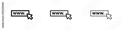 Url icons in flat style. line art. vector illustration