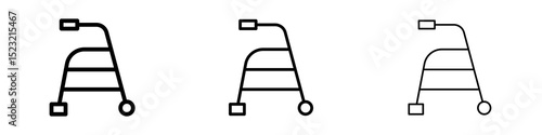 Walker icons in flat style. line art. vector illustration