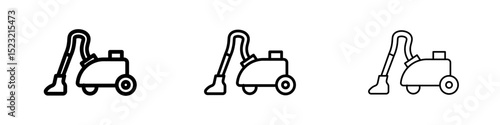 Vacuum cleaner icons in flat style. line art. vector illustration