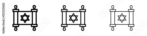 Scroll Torah icons in flat style. line art. vector illustration