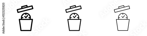 Time waste icons in flat style. line art. vector illustration
