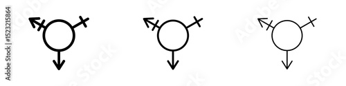 Transgender icons in flat style. line art. vector illustration