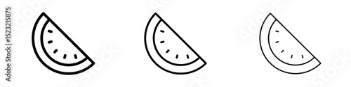 Melon icons in flat style. line art. vector illustration