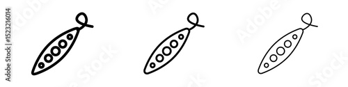 Peapod icons in flat style. line art. vector illustration