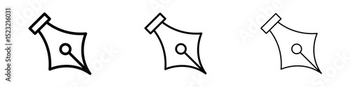 Pen nib icons in flat style. line art. vector illustration