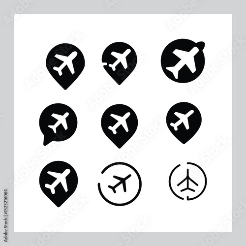 Airplane Outline Icon  Vector Symbol for Flying and Transportair plane