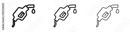 Fuel icons in flat style. line art. vector illustration
