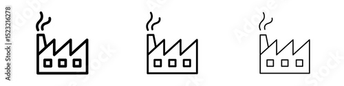 Industry icons in flat style. line art. vector illustration
