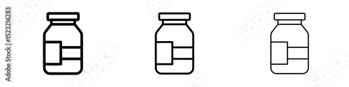 Jar icons in flat style. line art. vector illustration