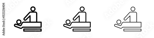 Massage icons in flat style. line art. vector illustration