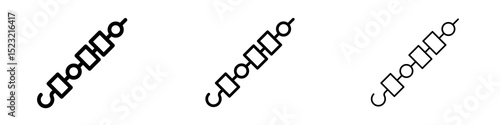 Skewer icons in flat style. line art. vector illustration