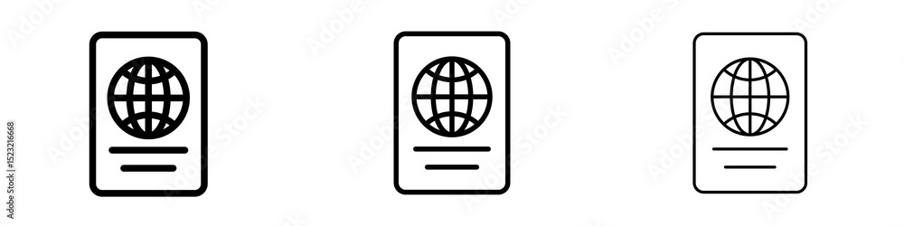 Passport icons in flat style. line art. vector illustration Passport icons in flat style. line art. vector illustration