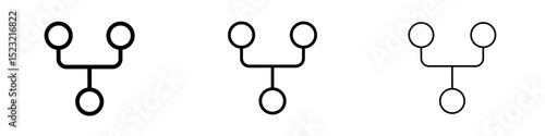 Code Fork icons in flat style. line art. vector illustration