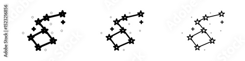 Constellation icons in flat style. line art. vector illustration