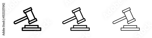 Auction icons in flat style. line art. vector illustration