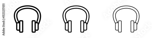 Ear muffs icons in flat style. line art. vector illustration