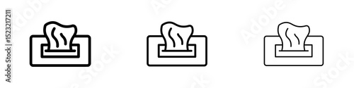 Box tissue icons in flat style. line art. vector illustration