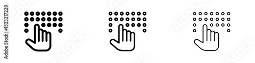 Braille icons in flat style. line art. vector illustration