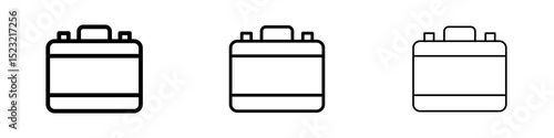 Briefcase icons in flat style. line art. vector illustration