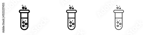 Chemical Tube icons in flat style. line art. vector illustration