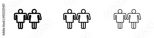 Toilet icons in flat style. line art. vector illustration