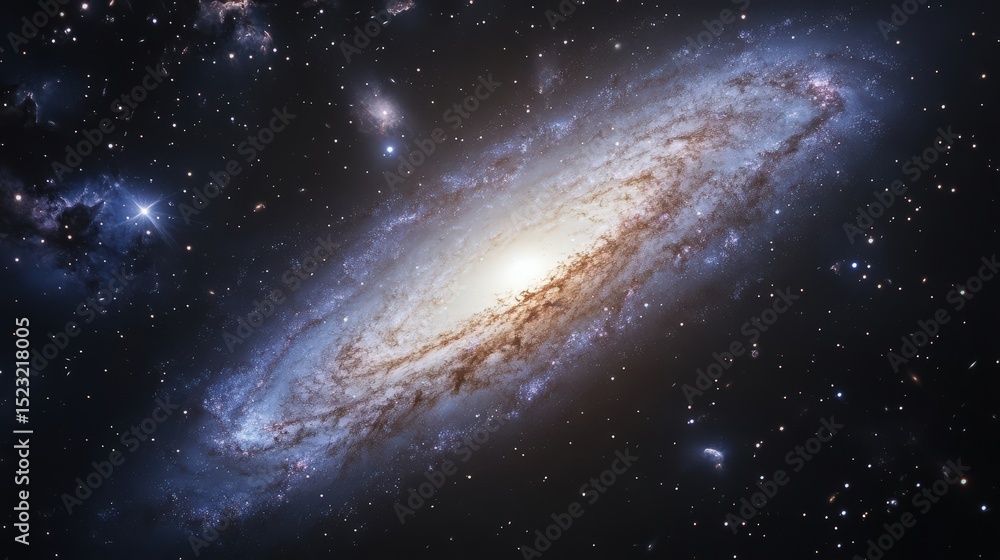 Fototapeta premium Stunning Galaxy View in Space – A Beautiful Cosmic Scene of Stars and Nebulae