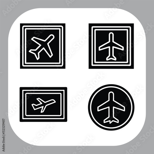 Airplane Outline Icon  Vector Symbol for Flying and Transportair plane