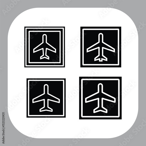 Airplane Outline Icon  Vector Symbol for Flying and Transportair plane