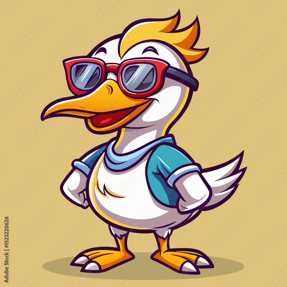 Naklejka premium Cool Goose SVG – Funny Goose Wearing Sunglasses, Humorous Pun Clipart for Stickers, Shirts, and Crafts